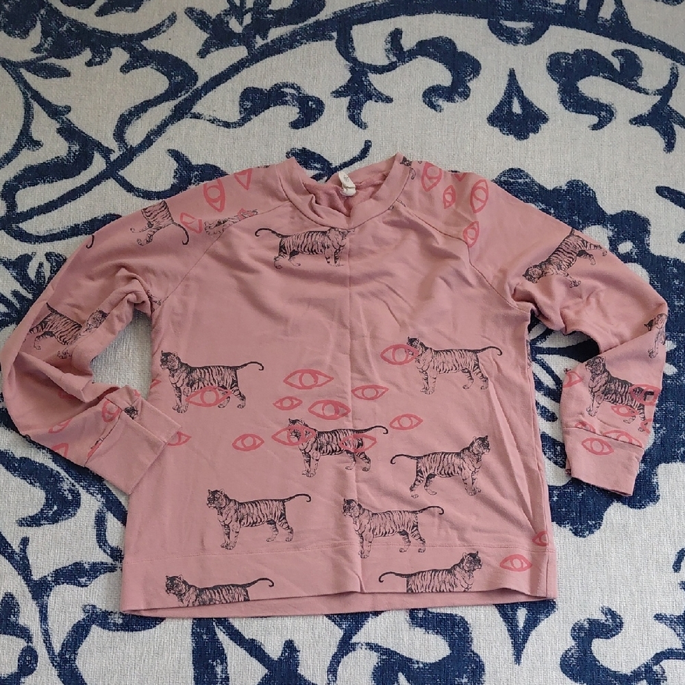 Women's Long Sleeve Pink Tiger Print Tee